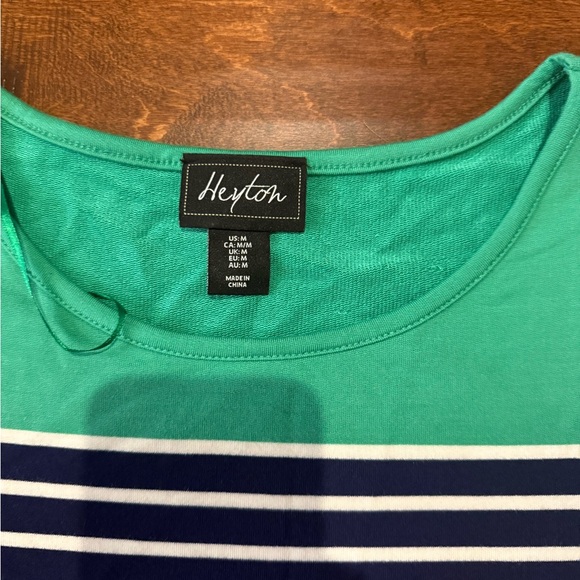 Heyton Striped French Terry Sheath Dress with 3/4 Sleeves - Picture 9 of 10